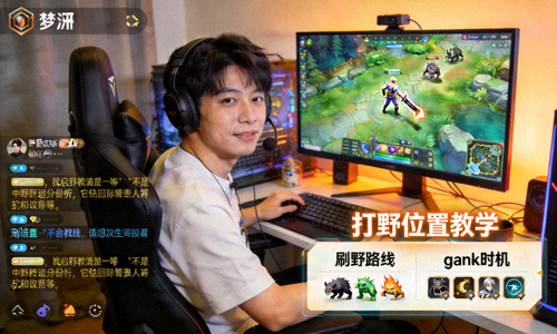 梦泪王者荣耀打野位置直播教学画面